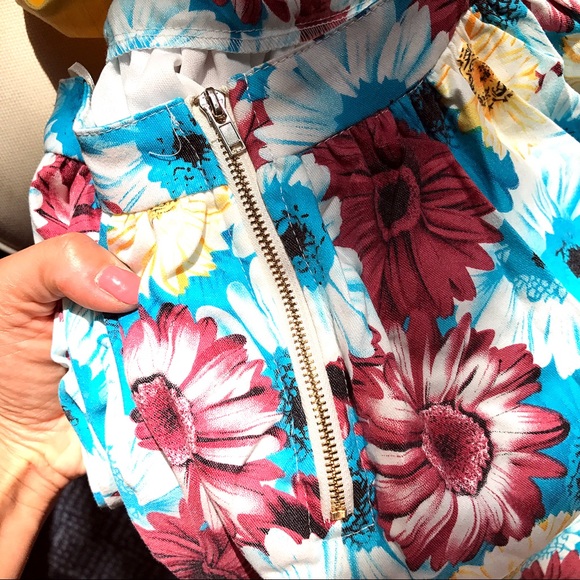 Yellow Blue Floral Mini Dress 🌺☀️🦋 - Picture 6 of 8